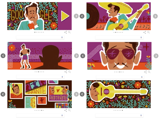 pedro infante, doodle interactivo